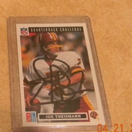 XRARE Upper Deck Joe Theismann Auto Signed Domino's Pizza