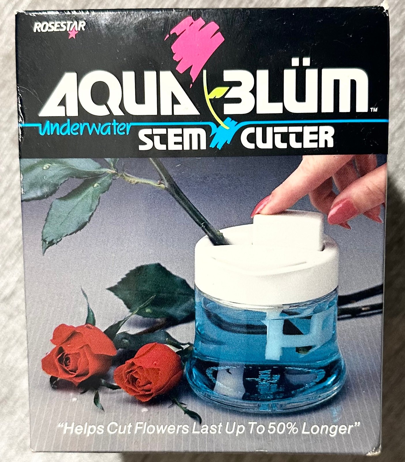 Aqua-Blum Underwater Stem Cutter Glass Decanter Instructions and Box