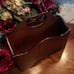 Vintage Bombay Co Wooden Organizer Caddy; Mahogany W/Handle & Divided Sections