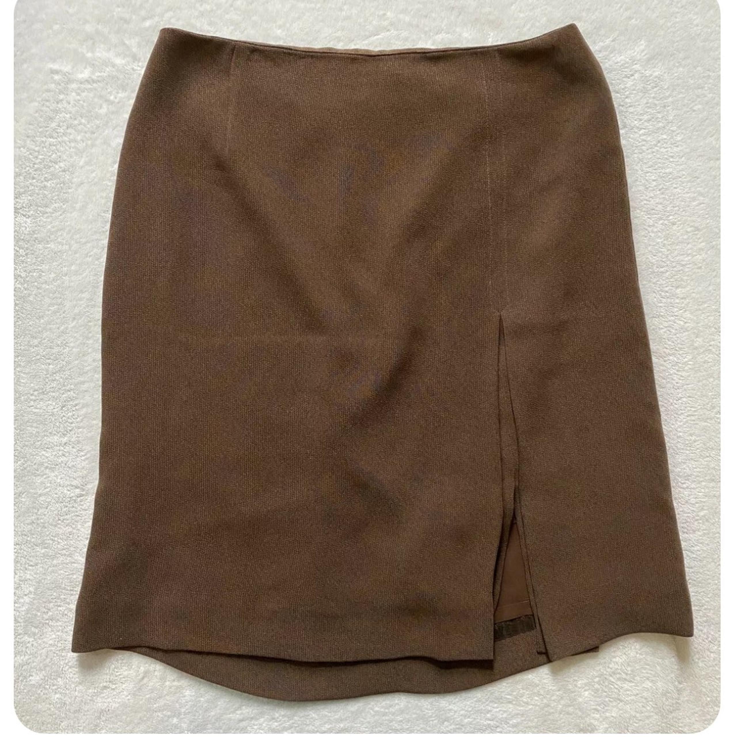 VINTAGE Gianni Bini Sz 12 Brown Knee Length A Line Business Skirt Made in USA