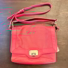 Cole haan pink perforated leather satchel