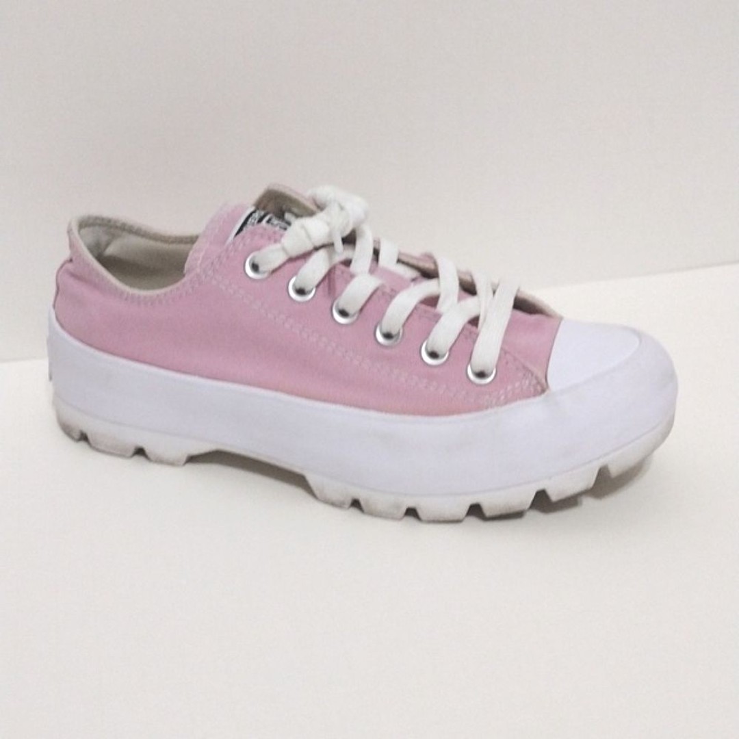 Converse All Star Women's Pink Canvas Low Top Lugged Sole Platform Sneakers US 7