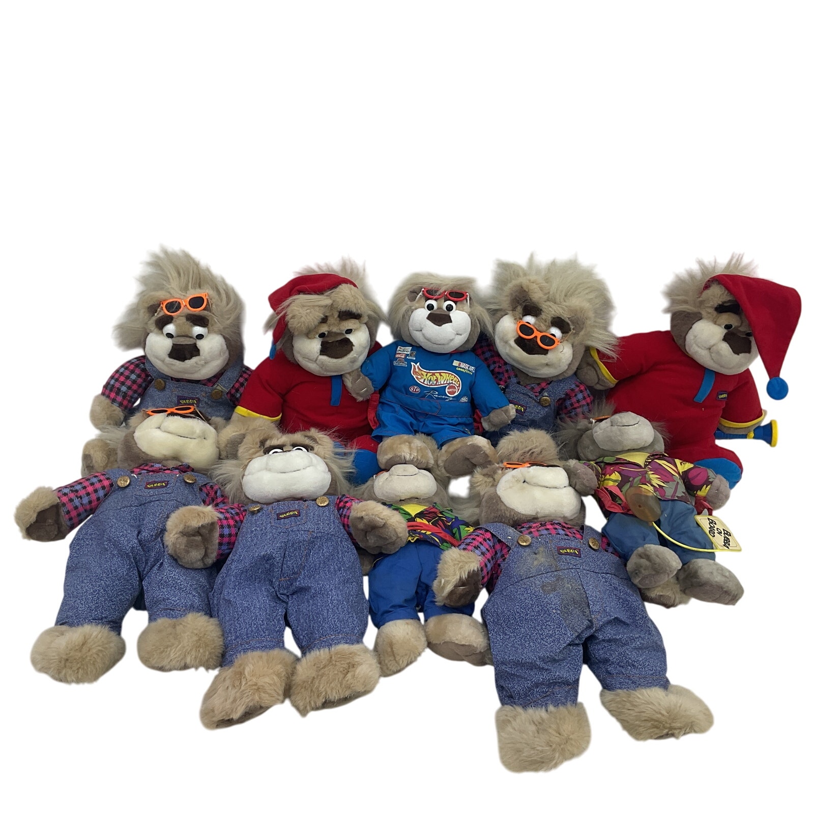 Vintage LOT 12 lbs Mixed Talkin Bubba Redneck Bear Plush Dolls UNTESTED