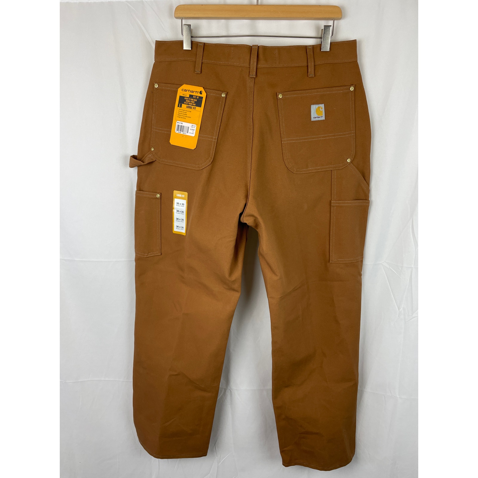 Carhartt Double Front Loose Fit Duck Pant Brown USA B01-BRN 36x30 Measures 36x31
