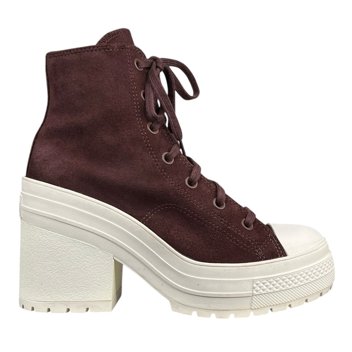 Converse Unisex 70 De Luxe Maroon Block Heel Ankle Boot Size M 7 W 9