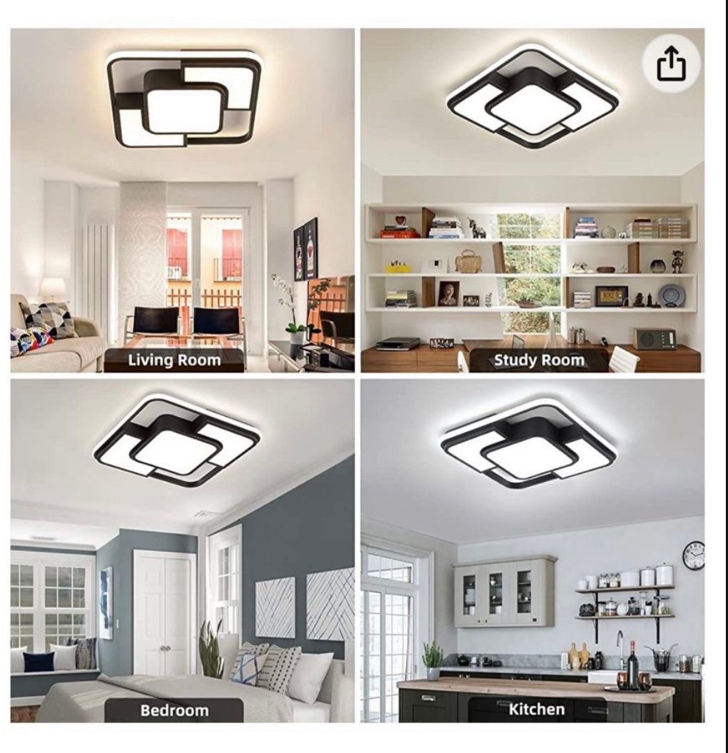 62W Dimmable LED Flush Mount Ceiling Light Fixture , 3000K-6500K 3-Color
