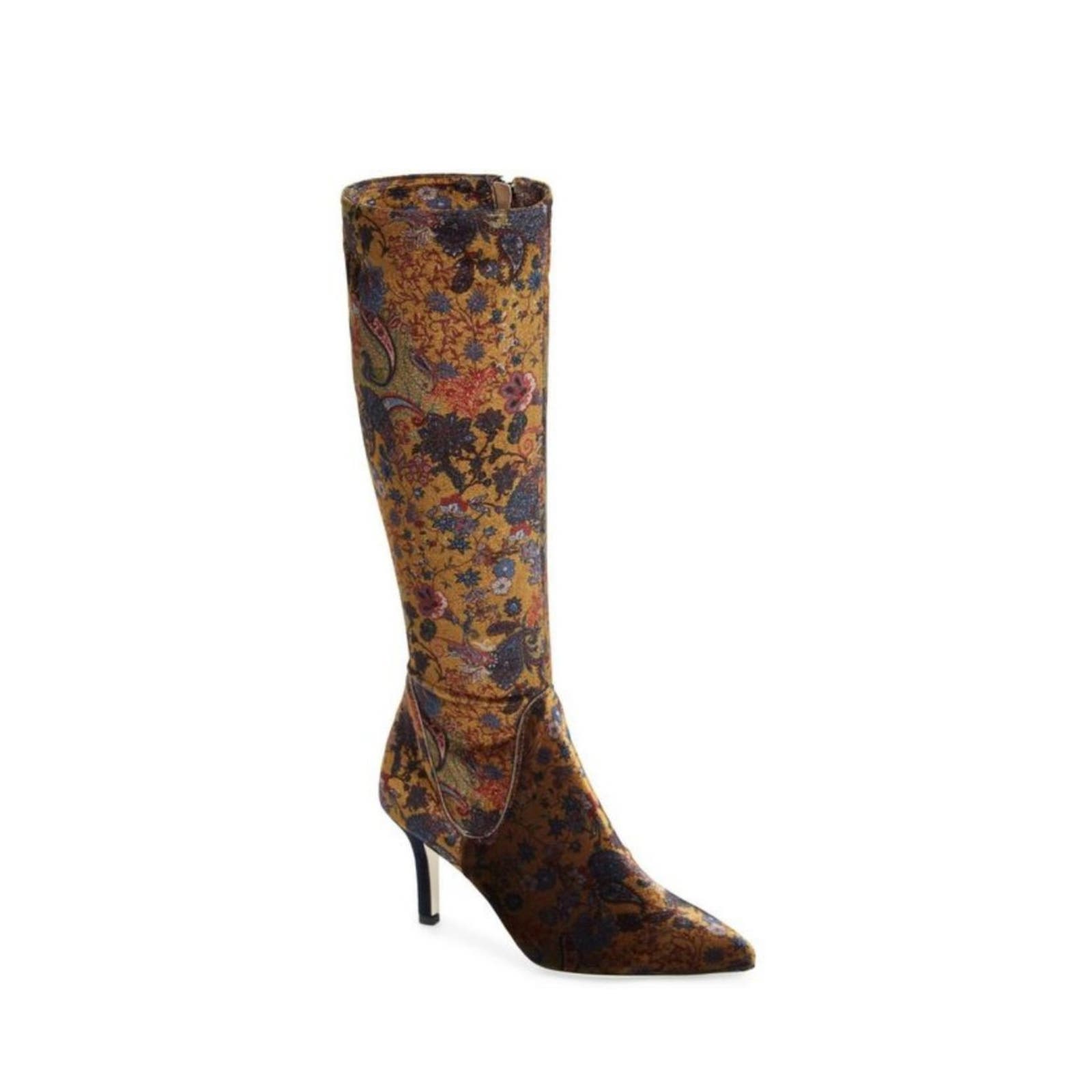 RON WHITE Cher Floral Knee High Boot sz 7, EURO 37.5