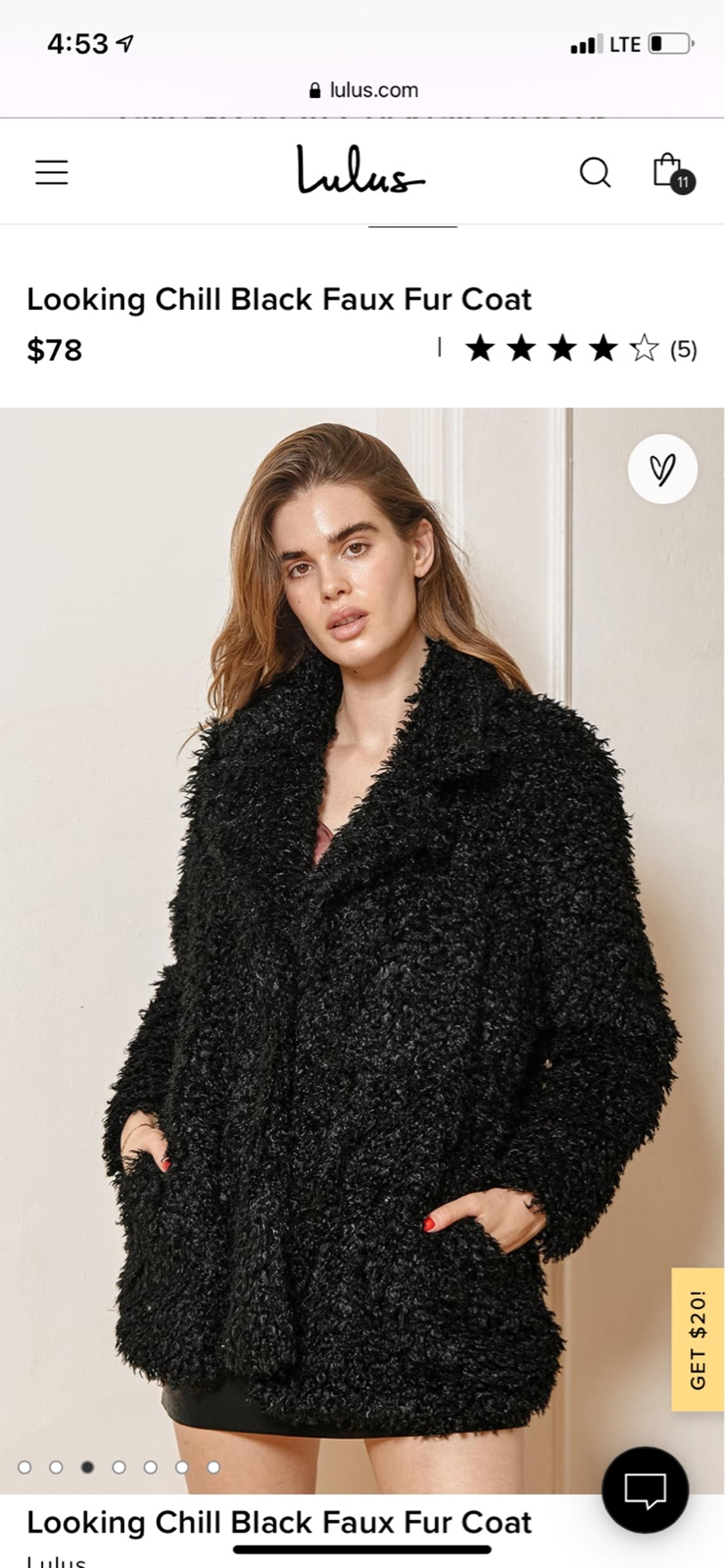 Lulu’s looking chill black faux fur coat