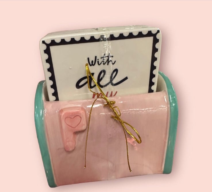 Valentine’s Day Love Letter Caddy with Coasters