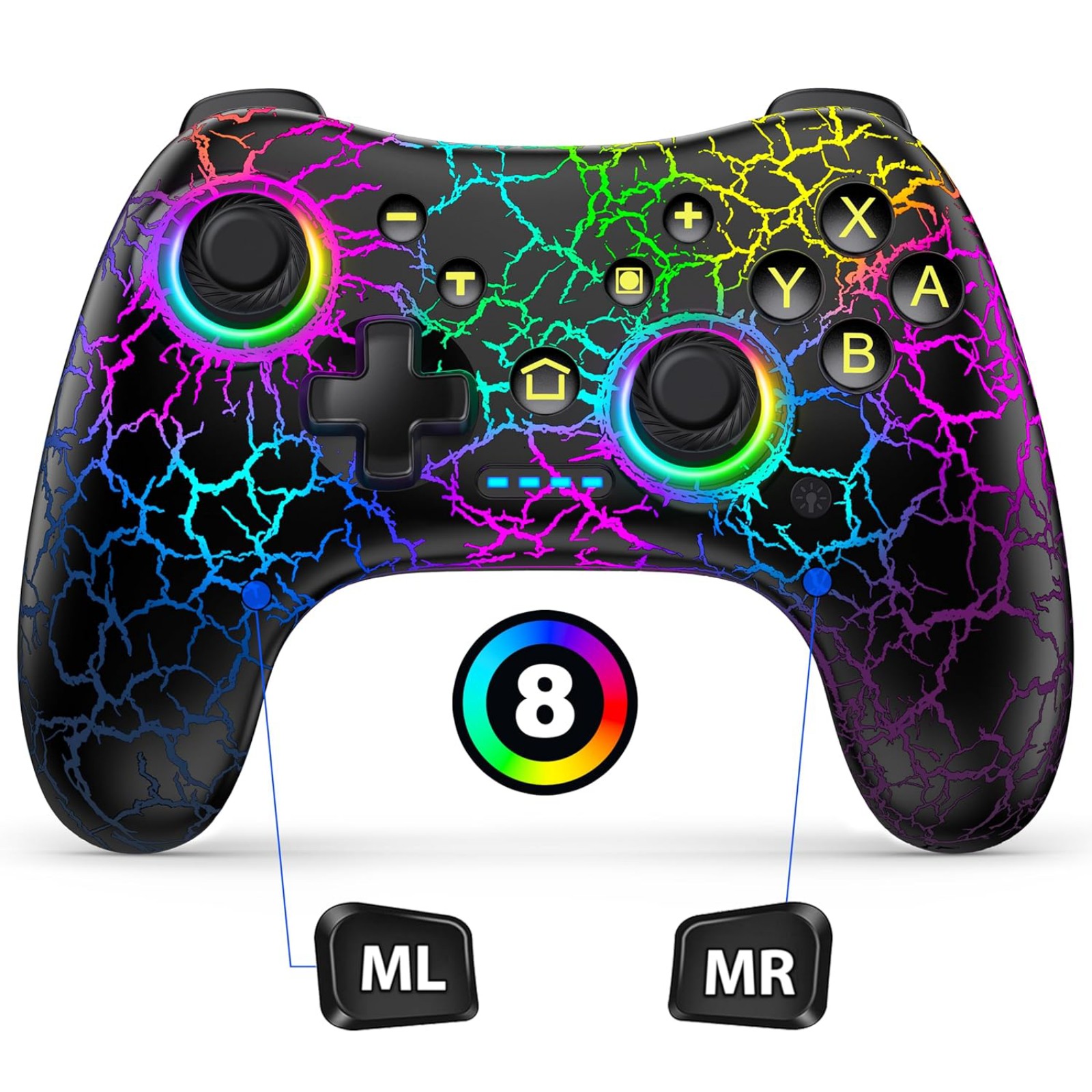 Nintendo Switch Wireless Pro Controller RGB PC iOS Android Black
