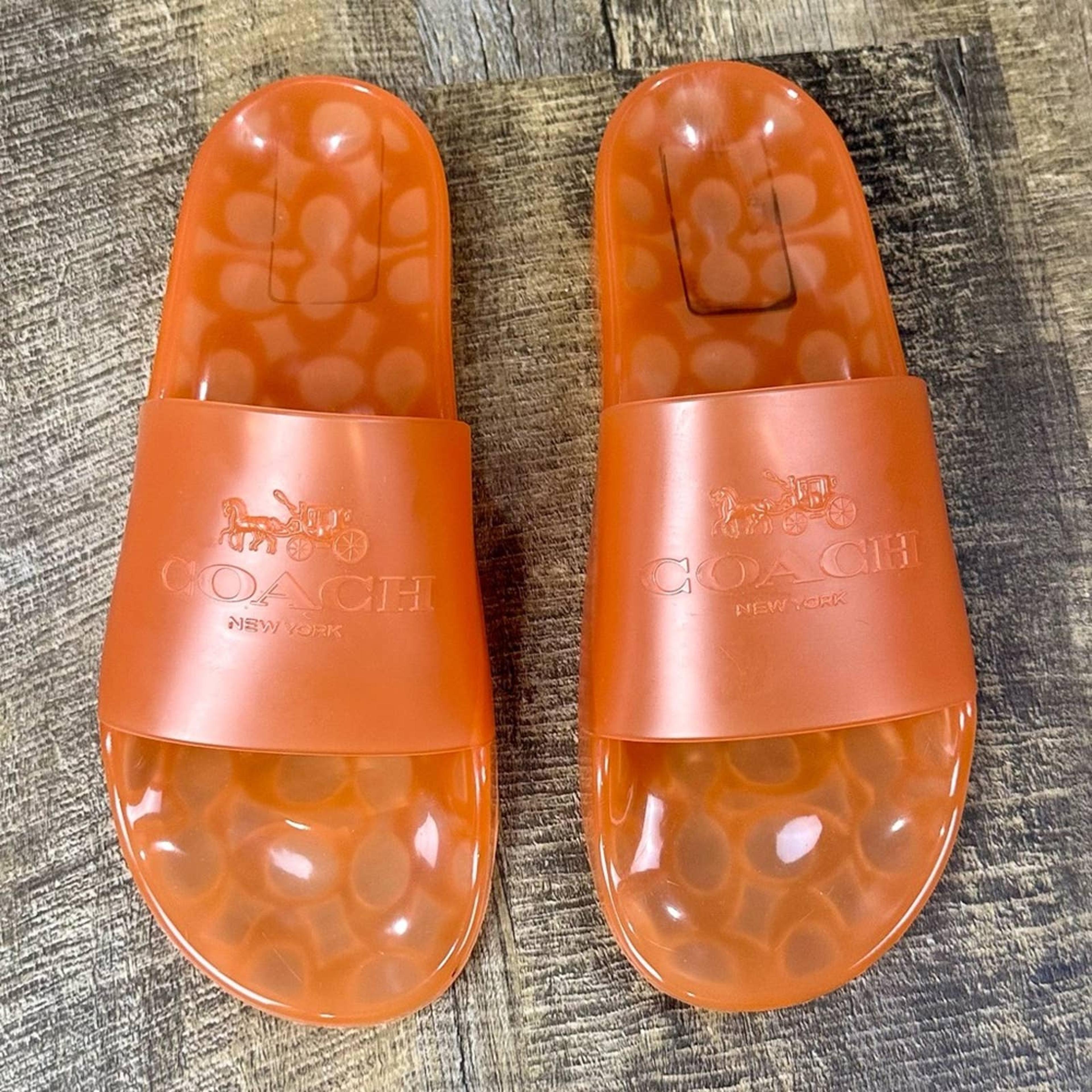 Coach orange slides Clearance