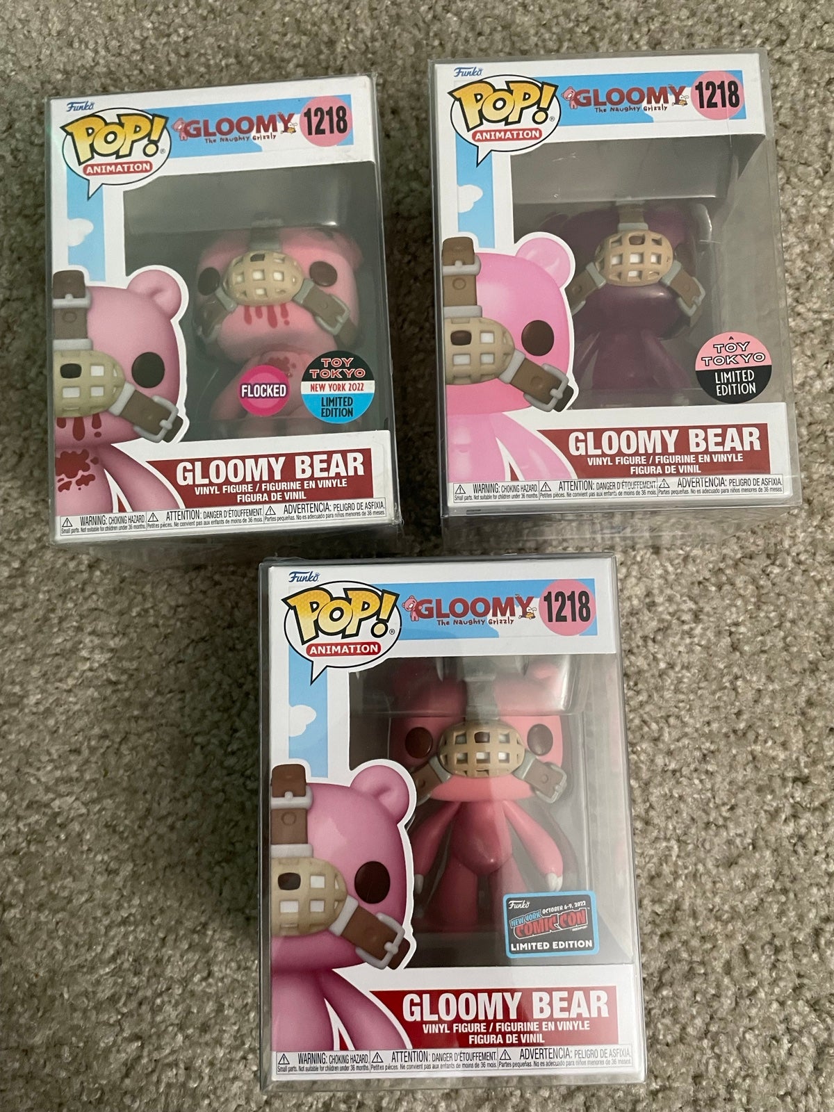 Gloomy Bear funko pop set of 3