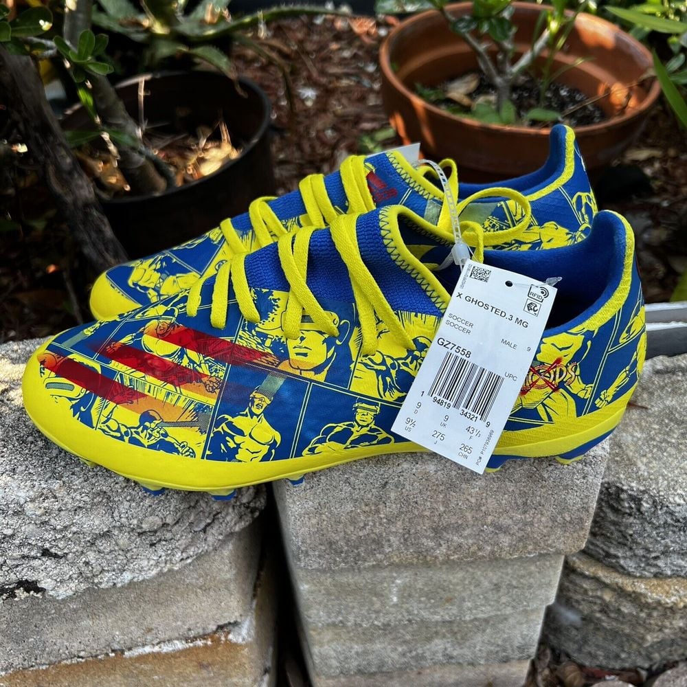 adidas x Cyclops Marvel Soccer Cleats X GHOSTED.3 MG GZ7558 Men's Size 9.5