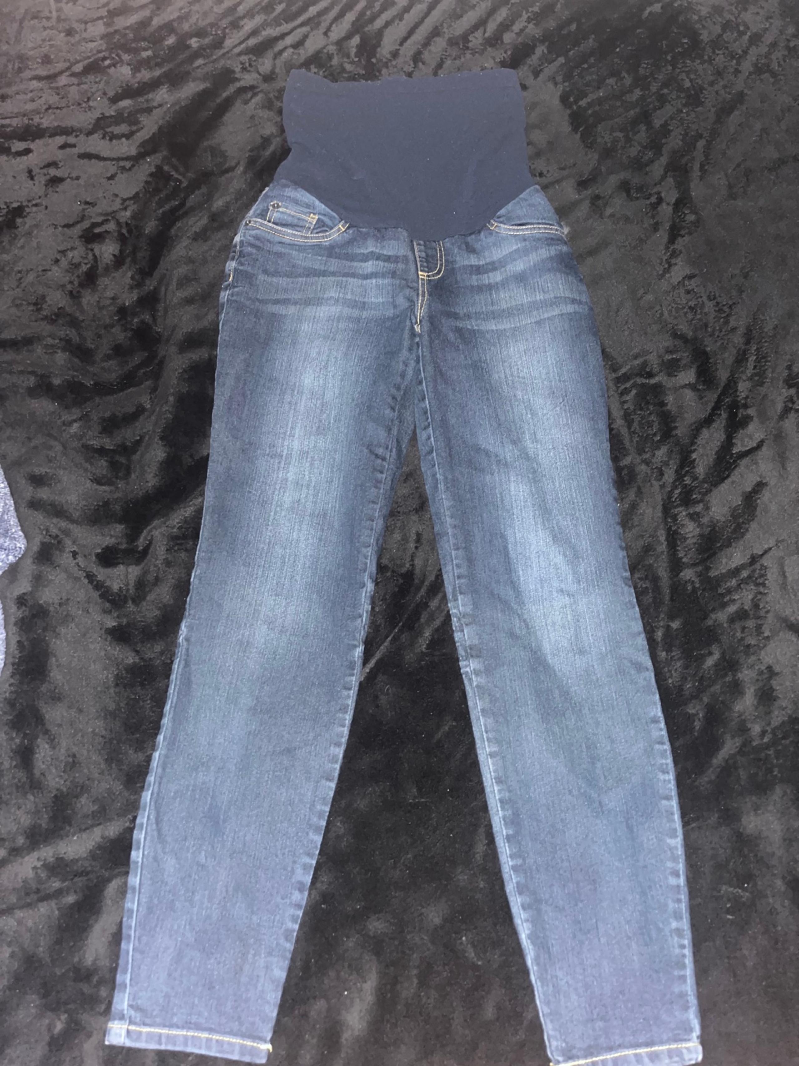 blue stretchy maternity skinny jeans “a pea in the pod” size small