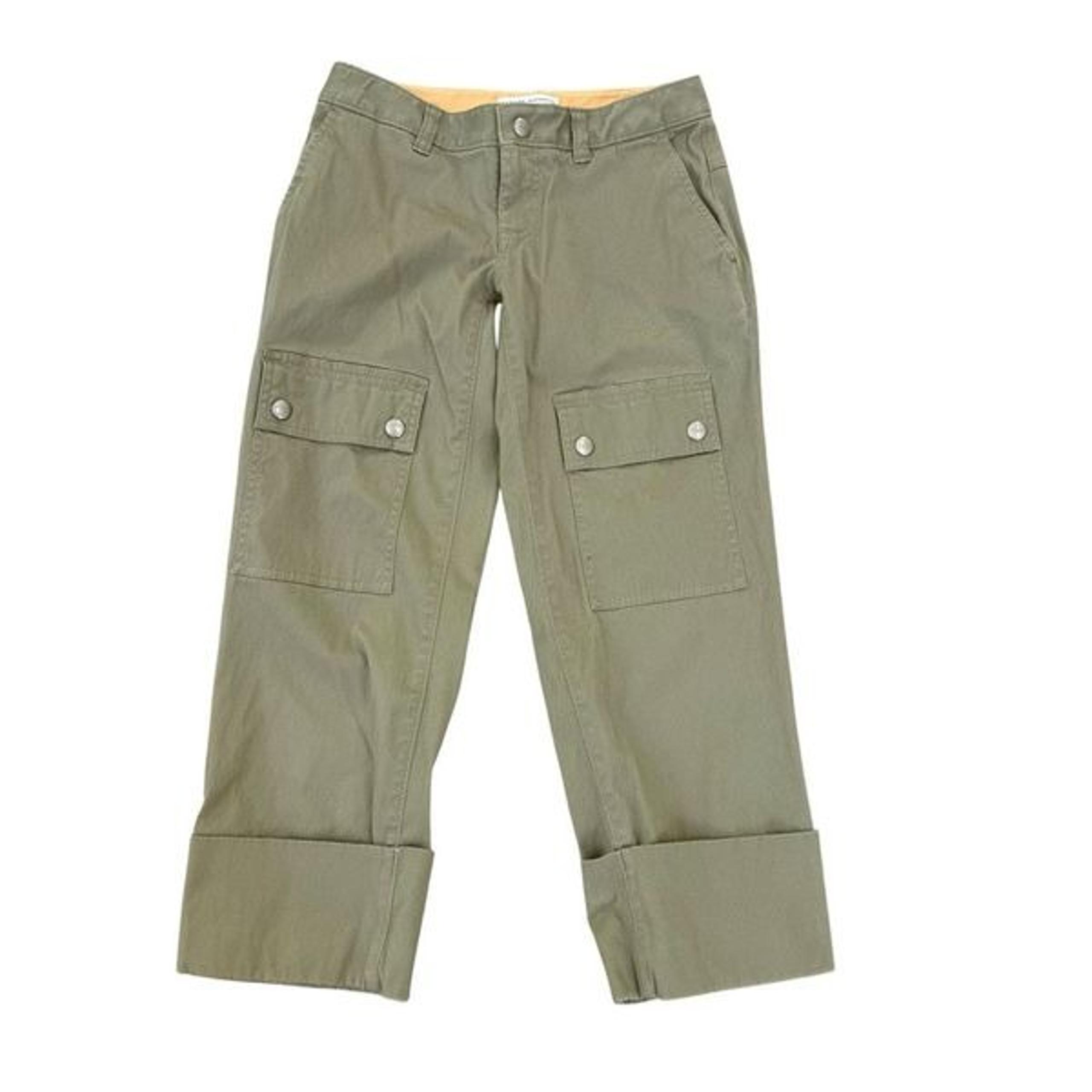 Banana Republic Vintage Y2K Women's Light Olive Cropped Low Rise Cargo Pants 0