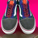 Vans Old Skool Color Mix Green, Blue Suede Canvas Sneaker Sz 9