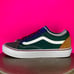 Vans Old Skool Color Mix Green, Blue Suede Canvas Sneaker Sz 9