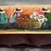 Peruvian Hand Carved Folk Art Trinket Box Peru Wooden Hand Painted 9x3 Vintage