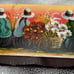 Peruvian Hand Carved Folk Art Trinket Box Peru Wooden Hand Painted 9x3 Vintage
