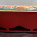 Peruvian Hand Carved Folk Art Trinket Box Peru Wooden Hand Painted 9x3 Vintage
