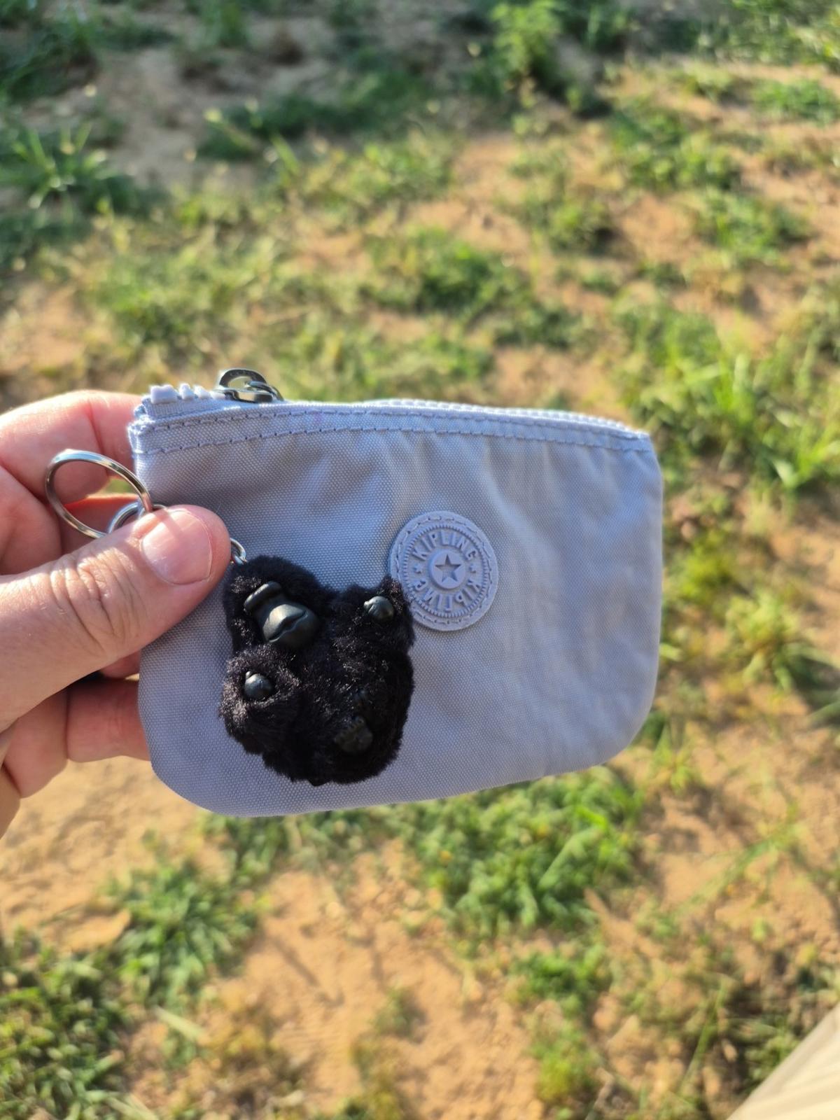 Kipling Creativity small pouch with Keychain Blue Ape Charm New $39 MSRP