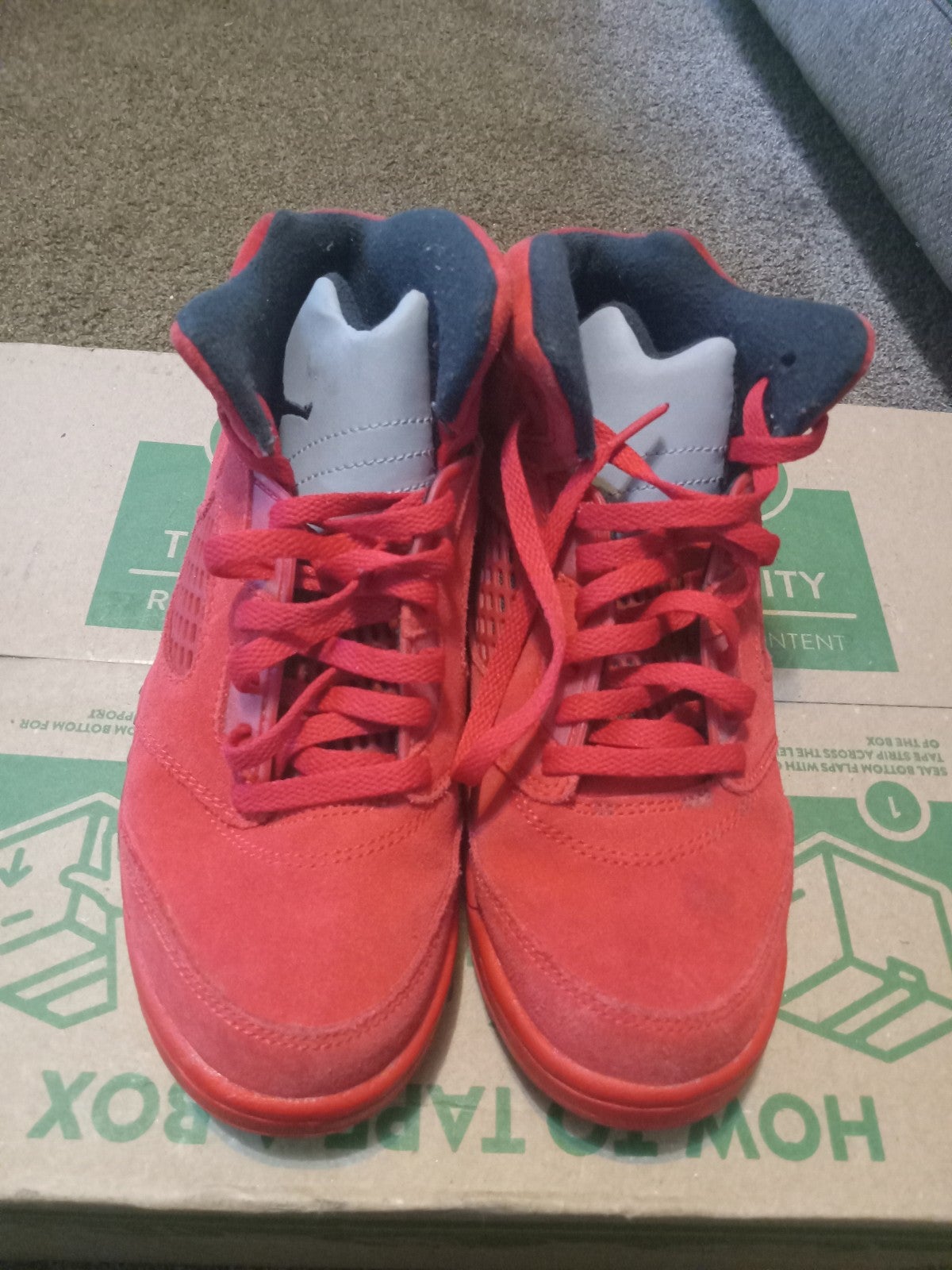 Jordan 5 red suede