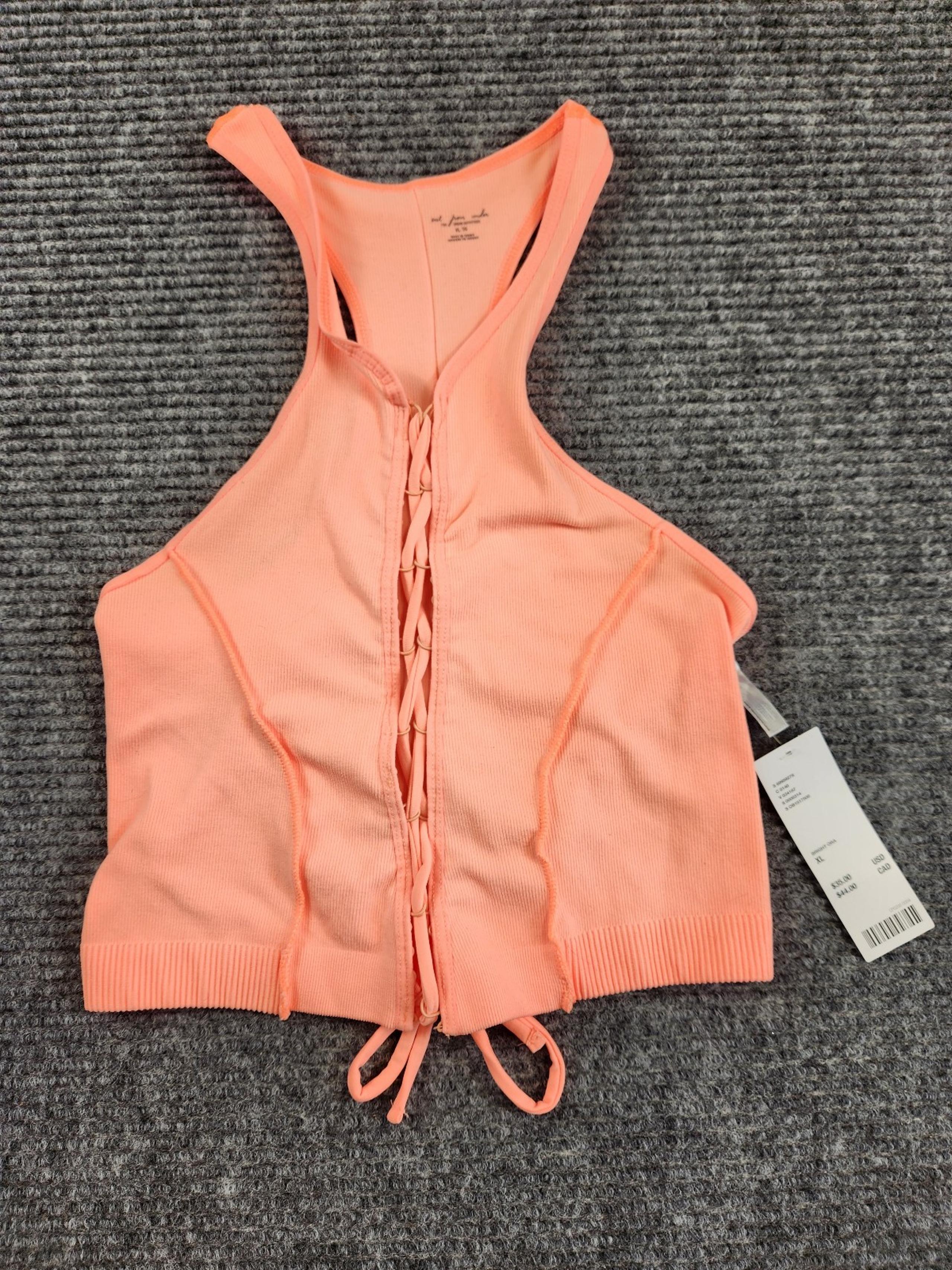 Urban Outfitters Out From Under Ribbed Crop Tank Top Orange Brown Women's Sz XL