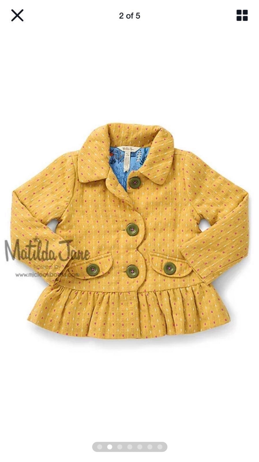 NWT Matilda Jane Make believe Jacket 4 yrs