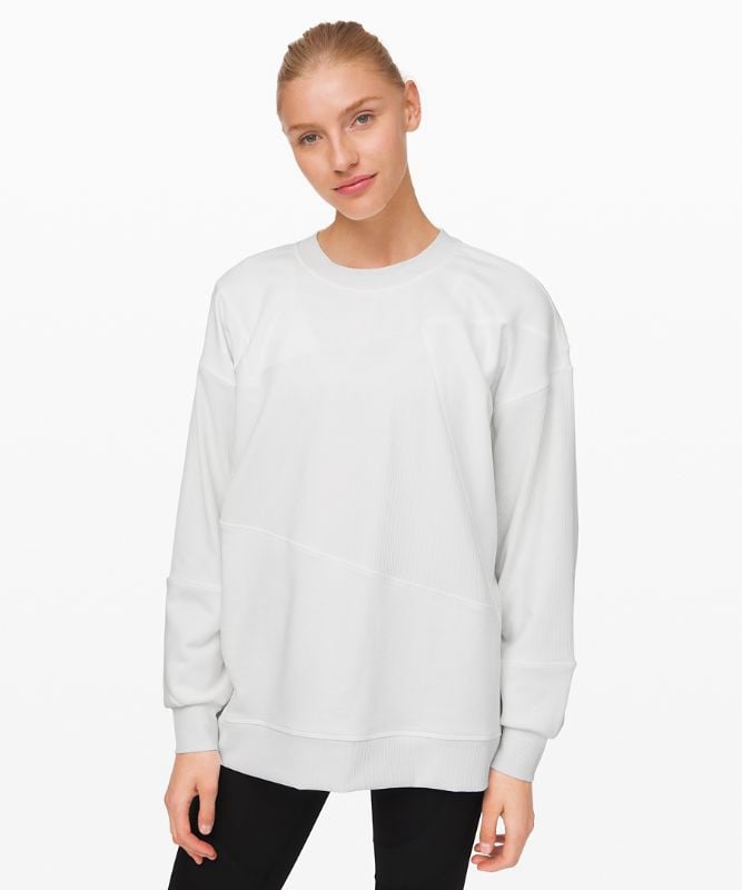 Lululemon - Perfectly Oversized Crewneck Patched Sweatshirt in White
