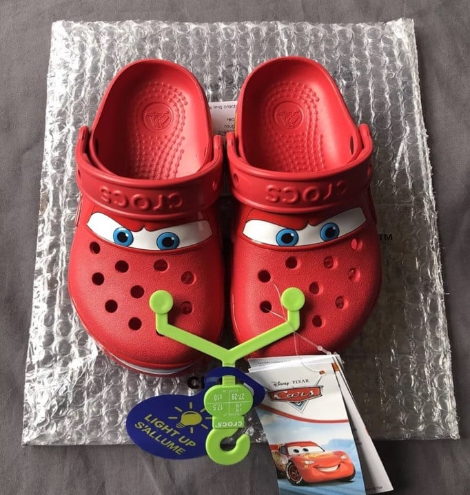 Crocs Lightning McQueen Clog Toddler Size C10 Disney Pixar Cars Light Up Shoes