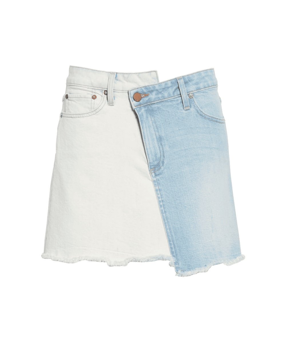NWOT Alice + Olivia Two-Tone Denim Mini Skirt