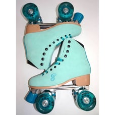 NIB Carlin Roller Derby Elite Driftr Roller Skates 7 Green/Blue
