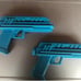 Blue dc-17 blaster pistols set of 2