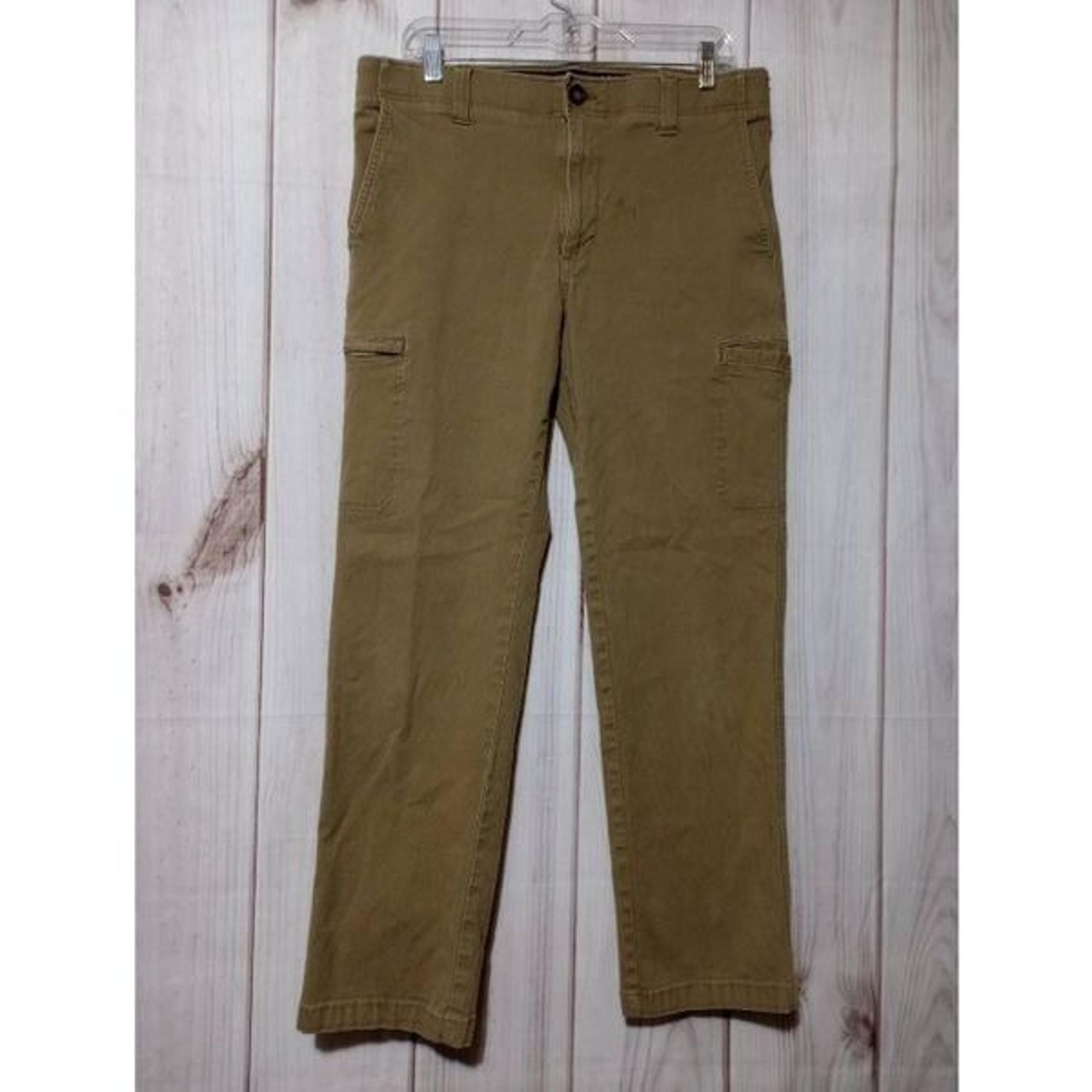 Lee Pants Men's 34 Tan Khakis Cargo Pocket Straight Leg Comfort Waist