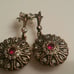 Ruby daisy silver with gold earrings