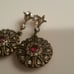 Ruby daisy silver with gold earrings