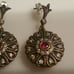 Ruby daisy silver with gold earrings