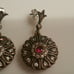 Ruby daisy silver with gold earrings