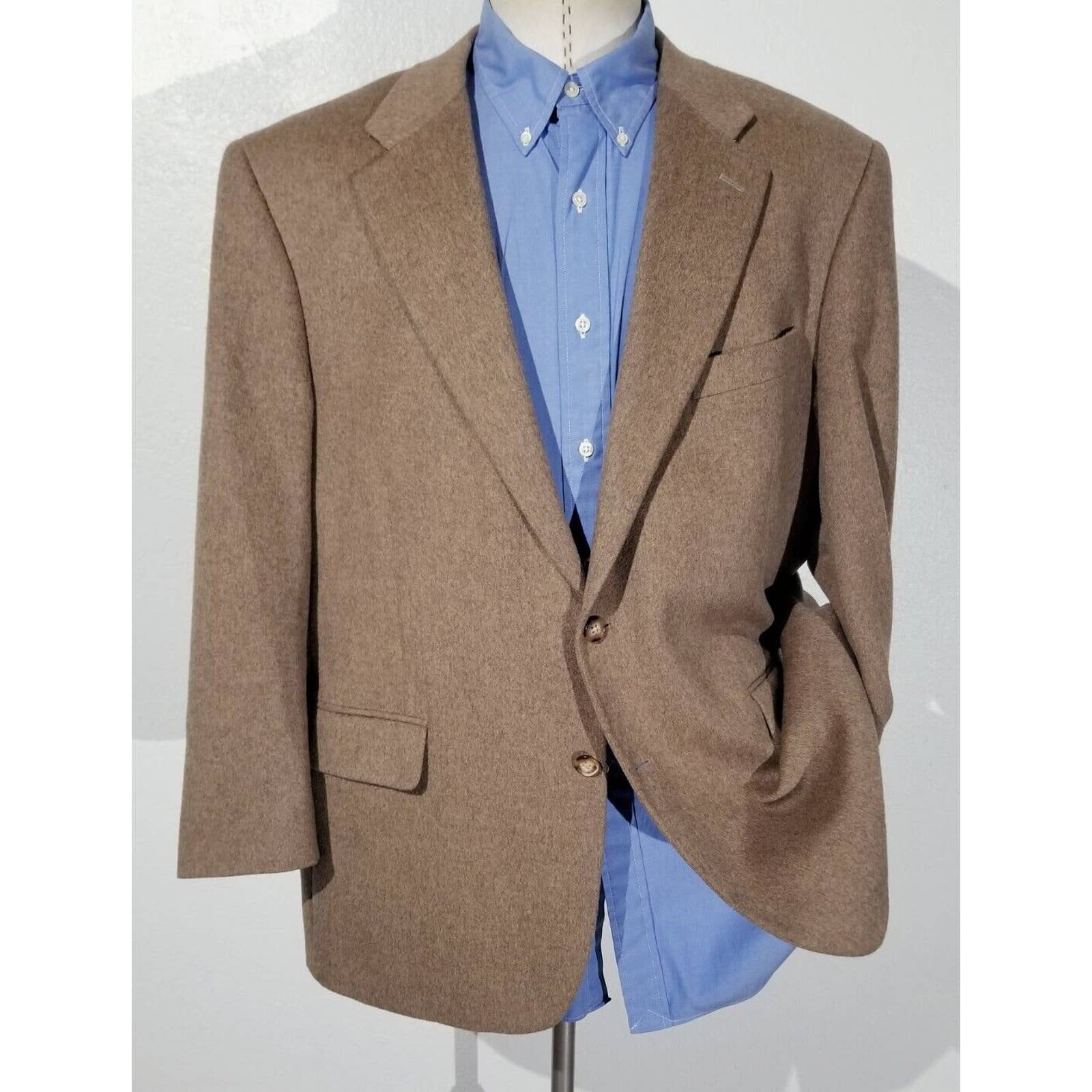 Coconut Grove 46R Marled Brown Pure CAMEL HAIR Tweed Blazer Jacket Sport Coat