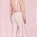 HOUSE OF CB Caixa Pale Light Pink Front Drape Asymmetric Stretch Trousers Pants