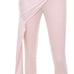 HOUSE OF CB Caixa Pale Light Pink Front Drape Asymmetric Stretch Trousers Pants