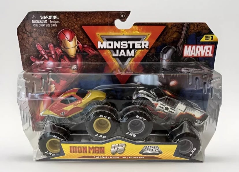 Monster Jam Marvel Series 1 Iron Man vs War Machine New Sealed