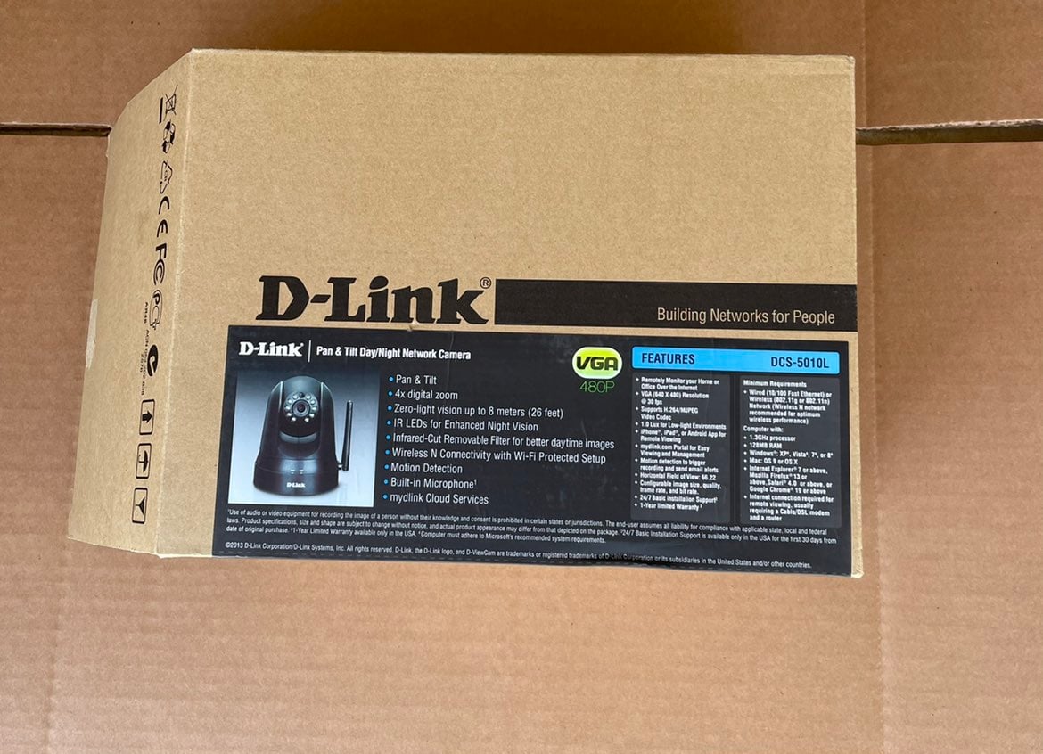 D-Link DCS-5010L Pan & Tilt Wi-Fi Camera