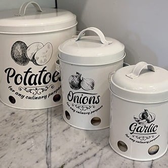 Culinary Potato and Onion Storage Bin with Garlic Holder - 3 Containers