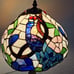 Tiffany Style Stained Glass Peacock Lamp with Bronze Base, 20-inch Table Light