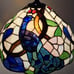 Tiffany Style Stained Glass Peacock Lamp with Bronze Base, 20-inch Table Light