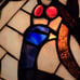 Tiffany Style Stained Glass Peacock Lamp with Bronze Base, 20-inch Table Light