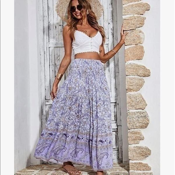 JUST IN Gorgeous Boho Printed Long Skirt
