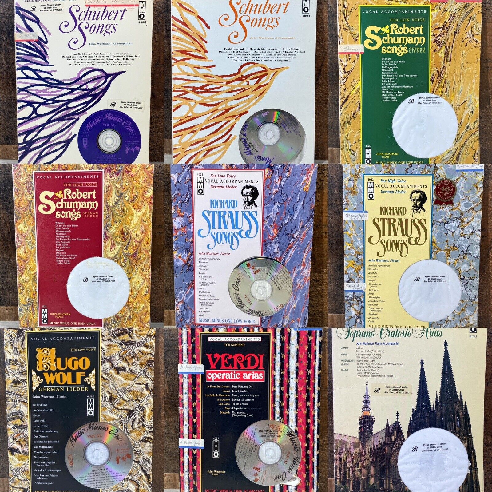 Music Minus One Piano, Vocal Accompaniments Sheet Music Books w/ CDs Lot of 9