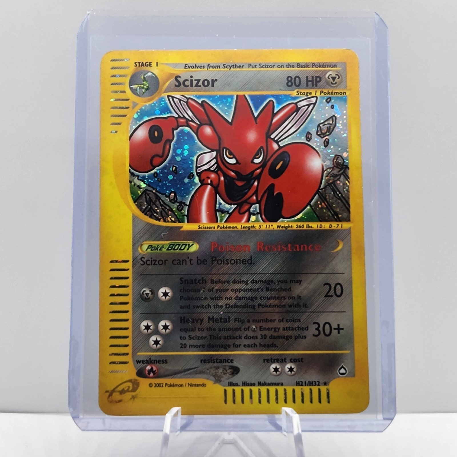Scizor shops H21/H32 Aquapolis E-Series Holo Rare Vintage Pokemon Card 2002 WOTC